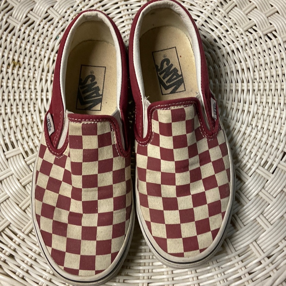 Vans slip on / Checkered red/ Size 6 womens